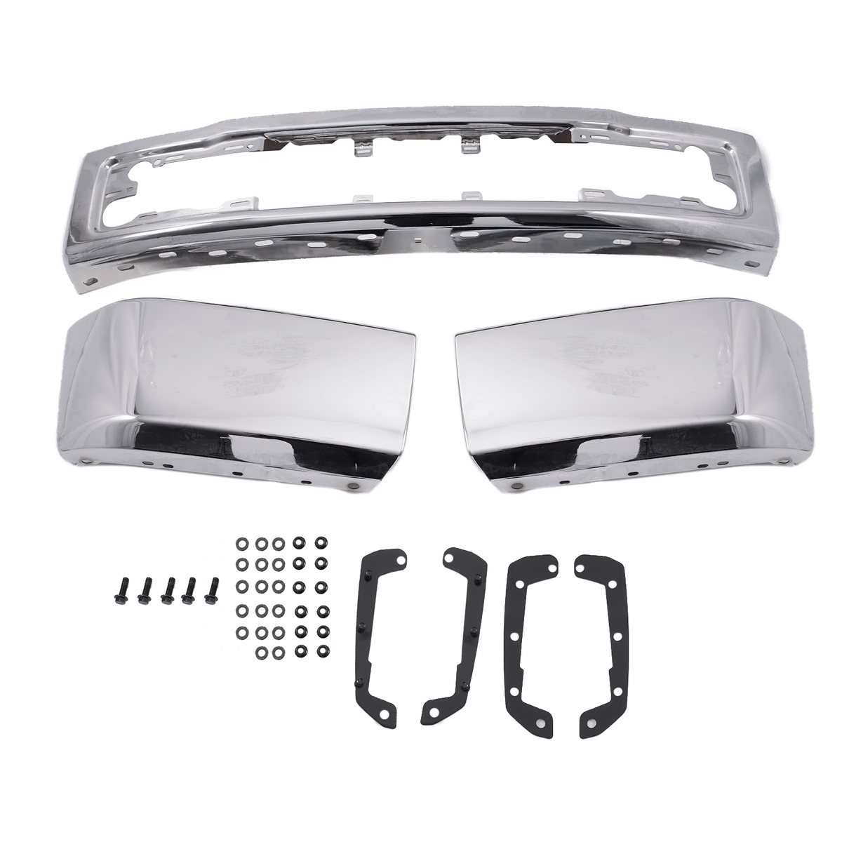 Chrome Steel Front Bumper Face Bar w/o Fog Light Hole Fit For Ford F150 2015-17