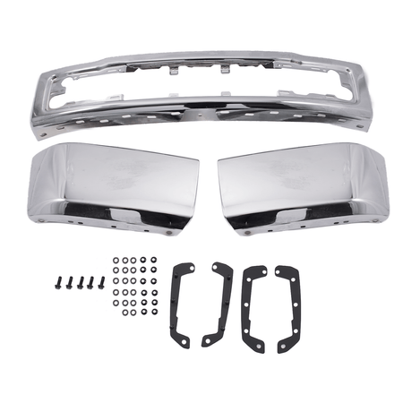 Chrome Steel Front Bumper Face Bar w/o Fog Light Hole Fit For Ford F150 2015-17
