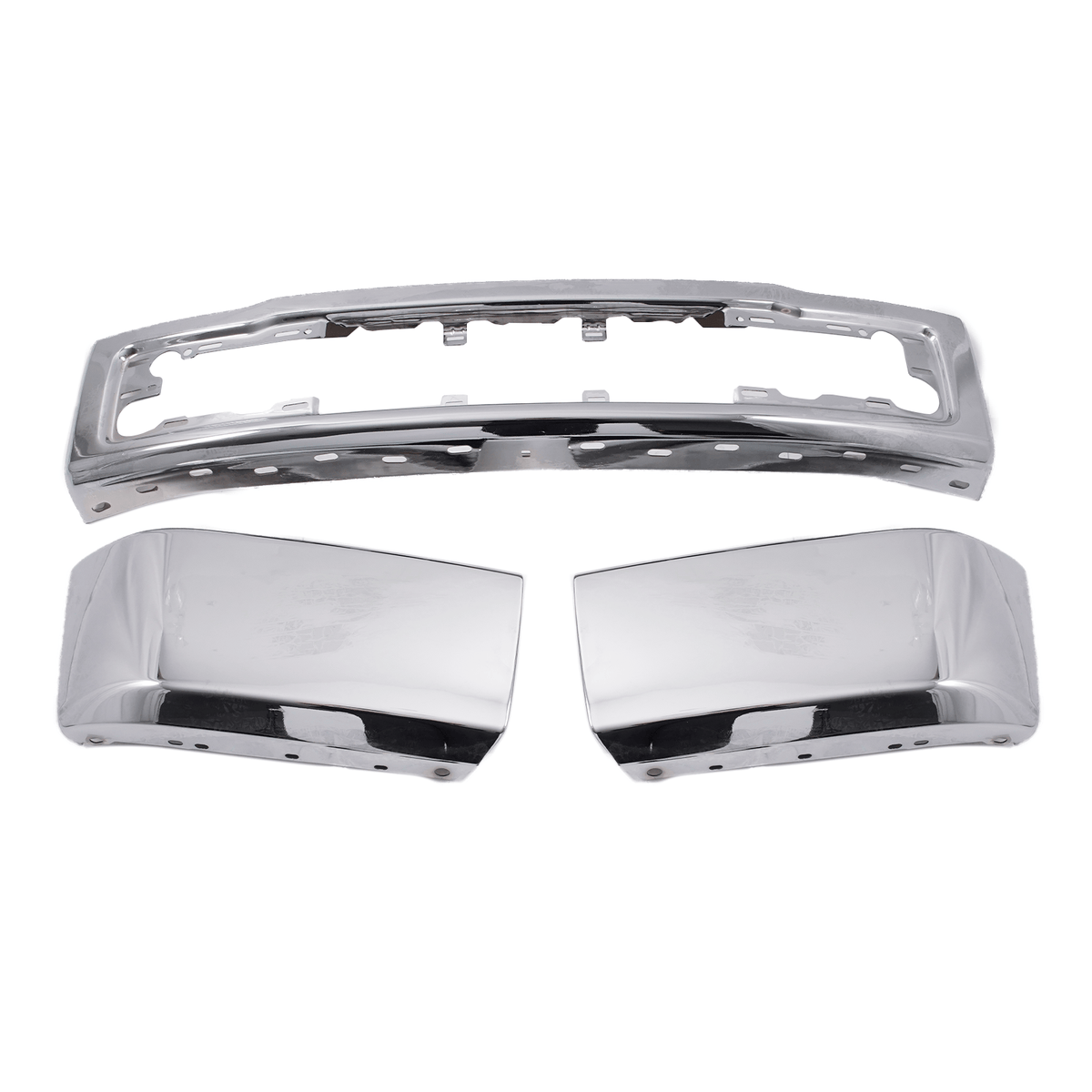 Chrome Steel Front Bumper Face Bar w/o Fog Light Hole Fit For Ford F150 2015-17