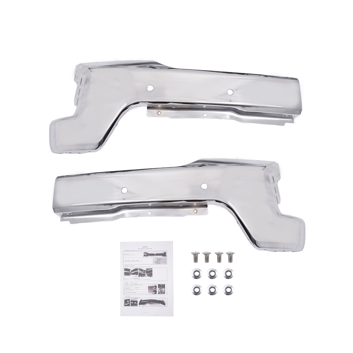 Chrome Steel Front Bumper Fit For Chevy Silverado 1500 2019-22 w/ Park-One Piece