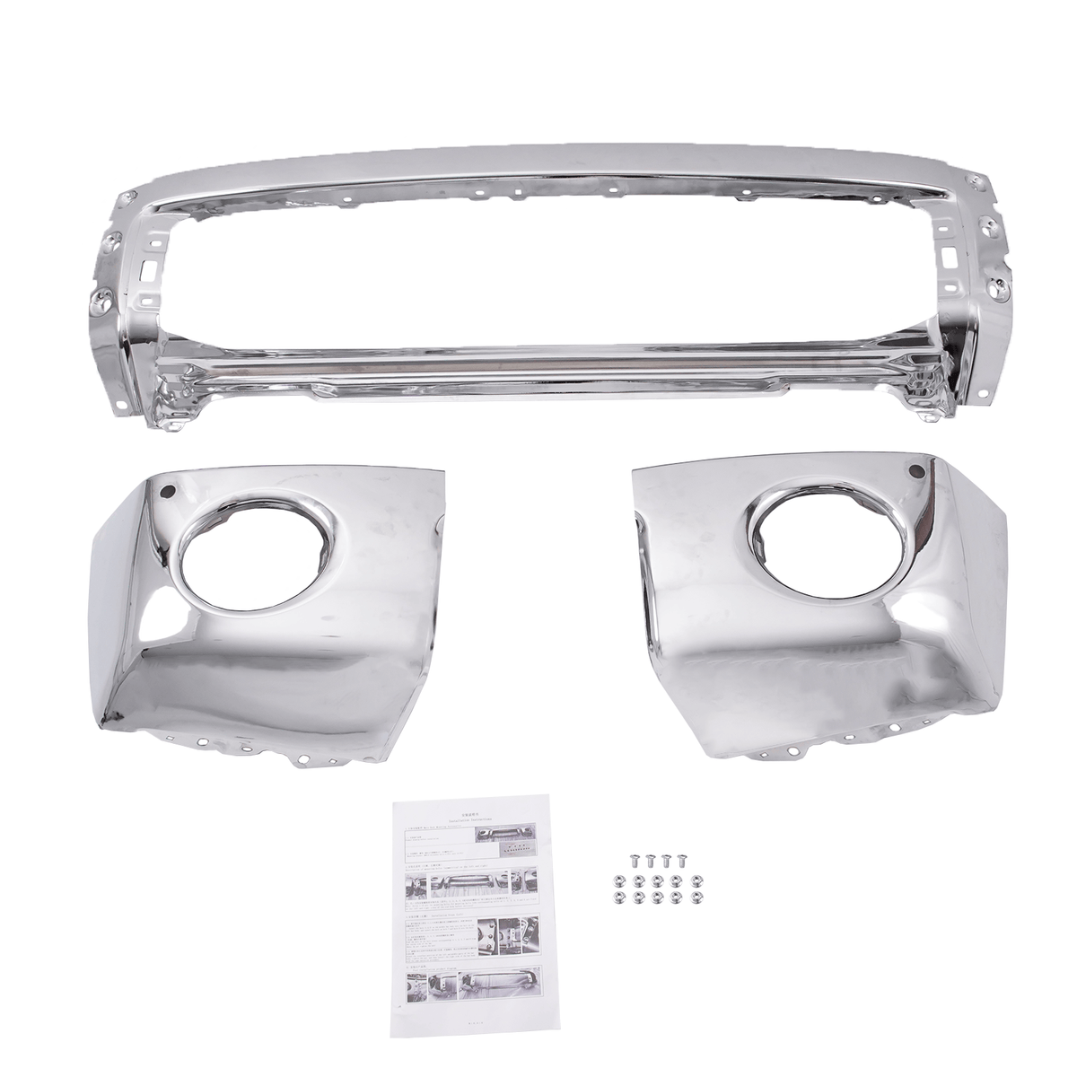 Chrome Steel Front Bumper Fit For Toyota Tundra Truck 2007-2013 W/Sensor Hole