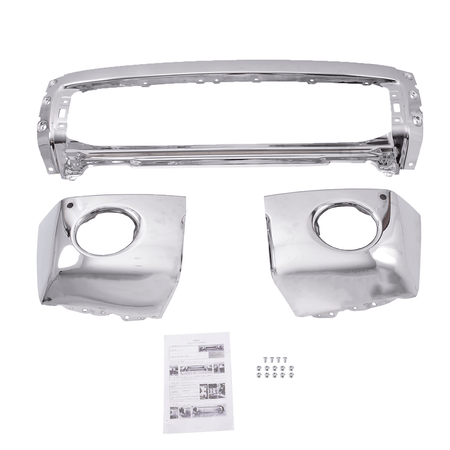 Chrome Steel Front Bumper Fit For Toyota Tundra Truck 2007-2013 W/Sensor Hole