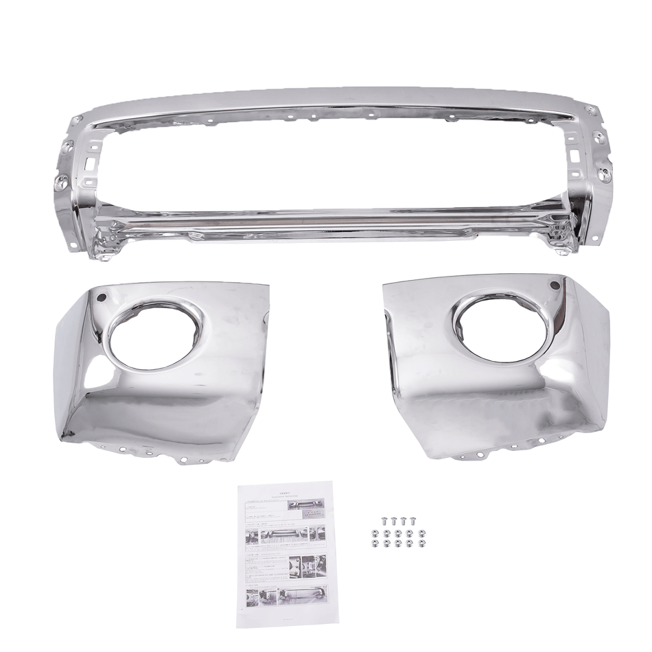 Chrome Steel Front Bumper Fit For Toyota Tundra Truck 2007-2013 W/Sensor Hole
