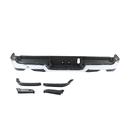 Chrome Steel Rear Bumper Assembly fit for RAM 1500 2019-2025 w/ Dual Exhaust