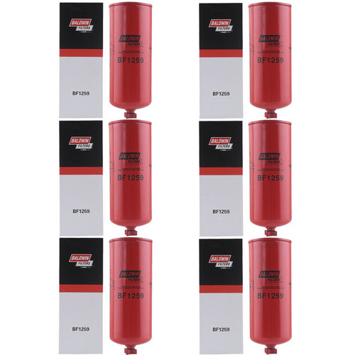 Baldwin BF1259 Fuel Water Separator Filter for Cummins - 6 Pack Bundle