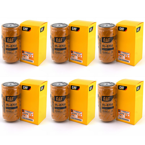 CAT 1R-0750 Fuel Filter | Genuine Caterpillar 6-Pack | OEM Parts