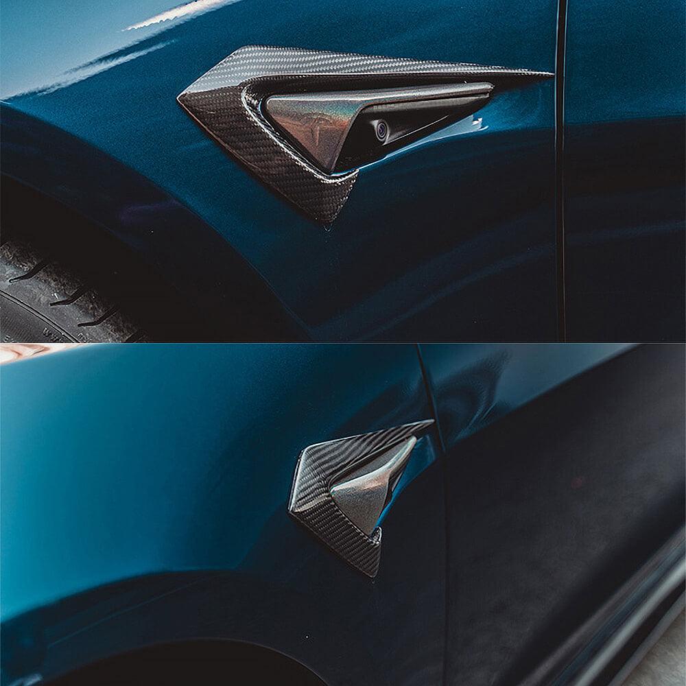 Carbon Fiber Coated Camera Frame Decoration For 2017-2023 Model 3