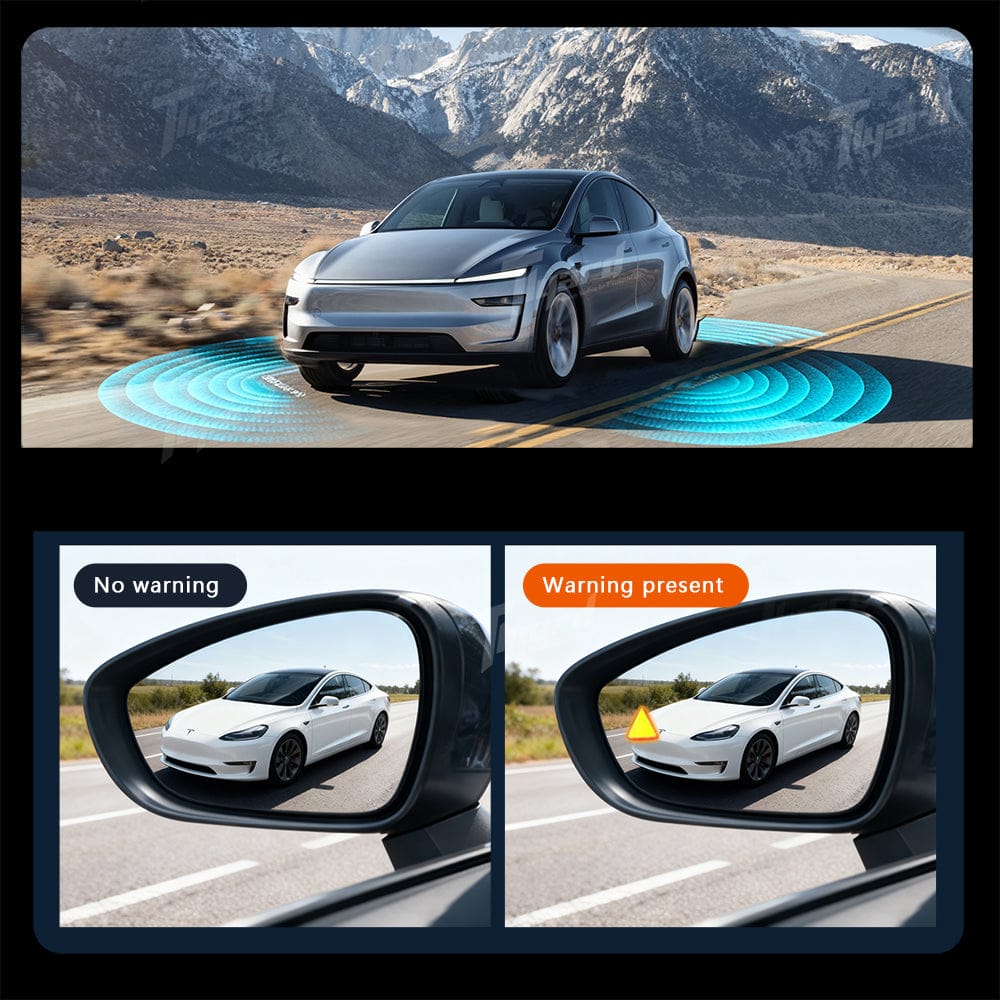 Model 3/ 3 Highland & Model Y/ Y Juniper Replacement Mirror Glass with Built-in Blind Spot Indicator 2PCS Set | Tlyard