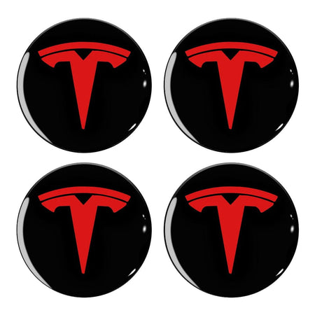 Tesla Logo 4 PCS Hubcaps Center Cover For Model 3 & Y & 3 Highland & Y Juniper