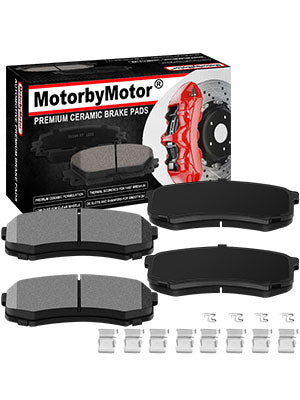 MotorbyMotor Front Ceramic Brake Pads with Hardware Kits Fits for Honda Crosstour CR-V Odyssey Accord Crosstour Passport