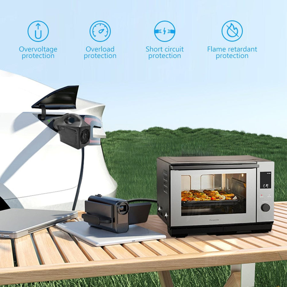 Tesla V2L Discharge Device 2KW/4KW for Tesla 3/Y/X/S Portable EV Power Outlet with EU/UK/US Standard Socket