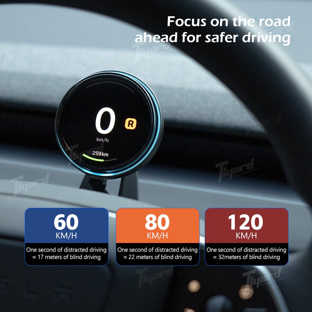 2026 Model Y Juniper Wireless Magnetic Speedometer - OLED Smart Dashboard Display for Model 3 & Y