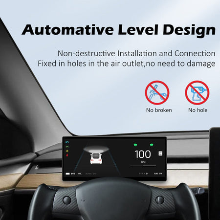 9" Carplay Front Camera Smart LCD Dashboard Heads Up Display Tesla Model 3 & Y