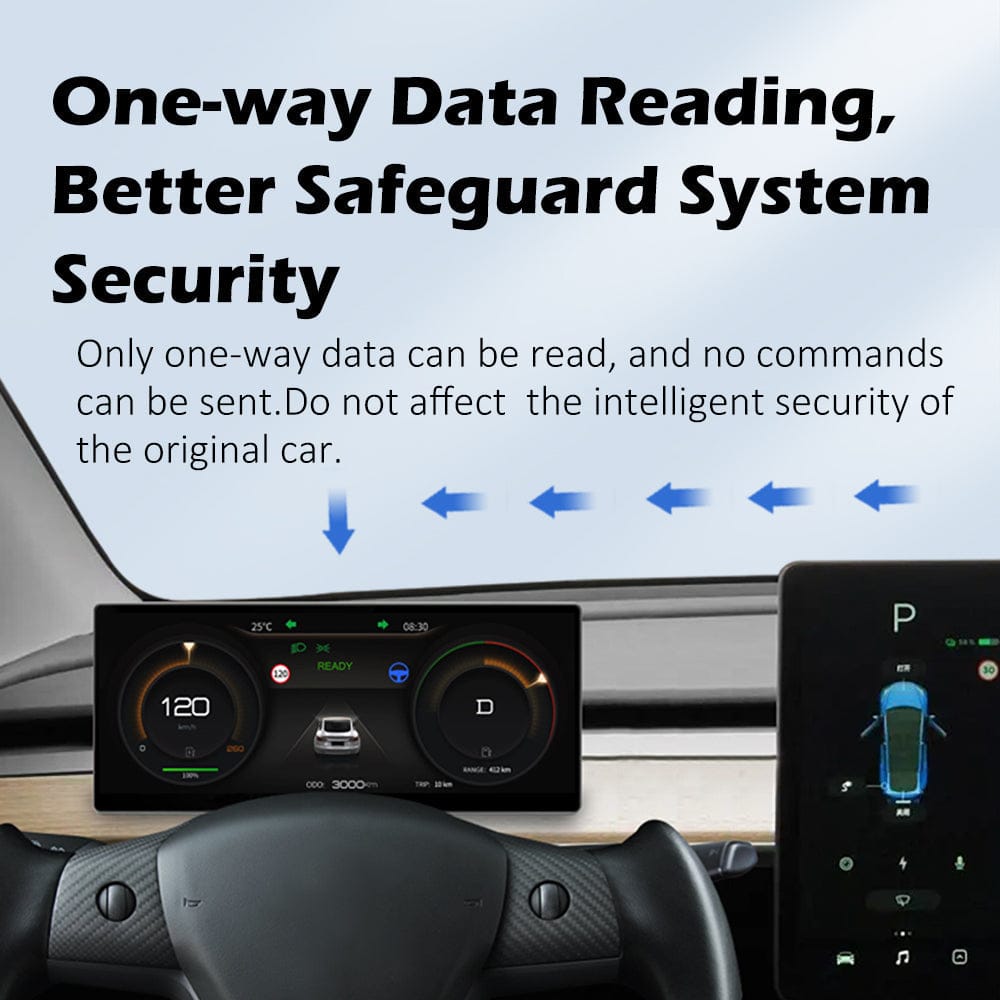 9" Carplay Front Camera Smart LCD Dashboard Heads Up Display Tesla Model 3 & Y