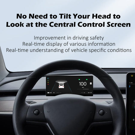 9" Carplay Front Camera Smart LCD Dashboard Heads Up Display Tesla Model 3 & Y