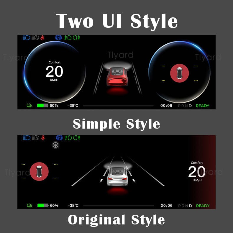Model 3 & Y NAPPA Leather 9 Inches Touch Screen Instrument Cluster