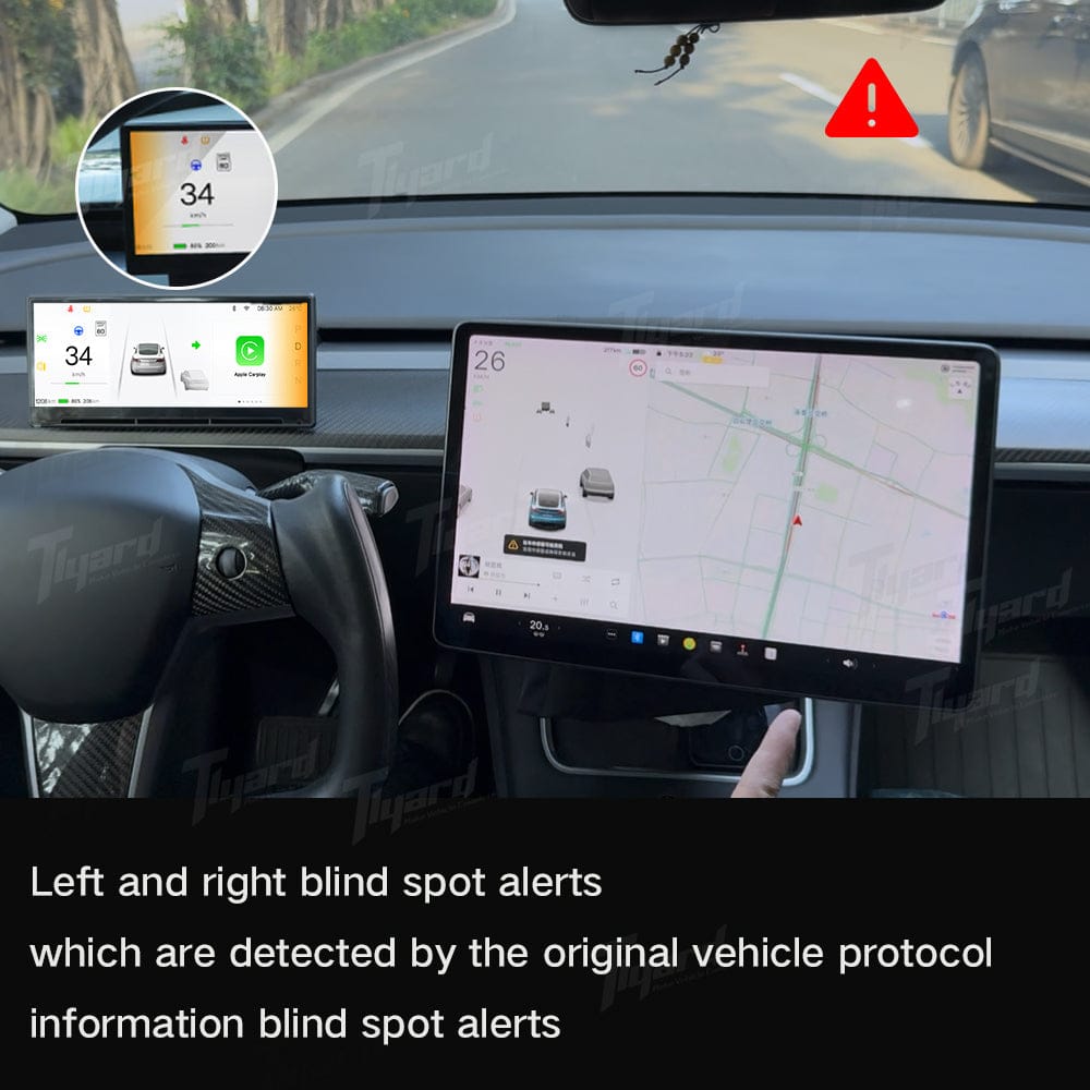 Tesla Model 3/Y/3 Highland/Y Juniper F9 Pro 8.9-inch Touch Screen Carplay/Android Auto Smart Dashboard with Front Camera | Tlyard