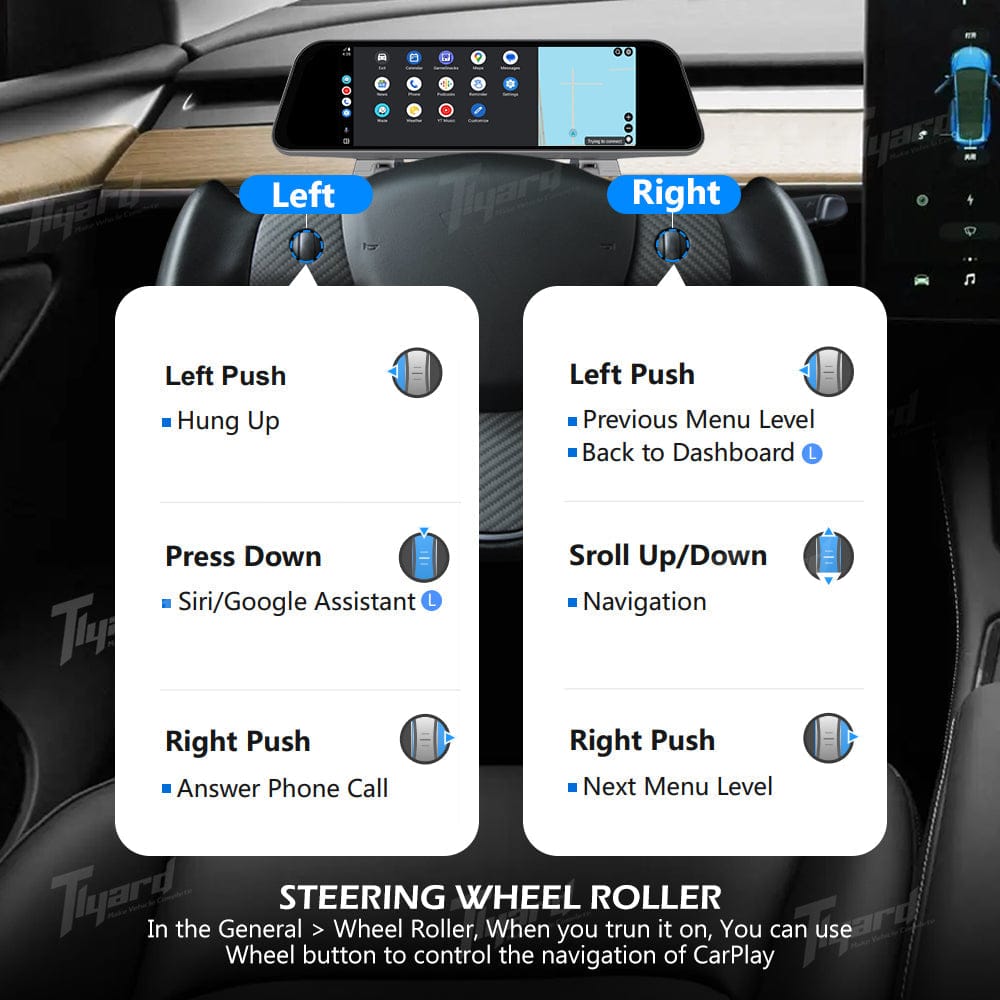 Tlyard T15Pro 9.6-inch Gen 3 Instrument Cluster Touchscreen Head Up Display for Model 3/3 Highland & Model Y/2026 Model Y Juniper