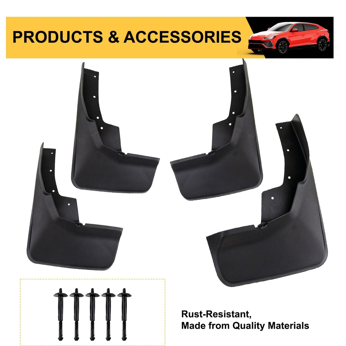 Durable Mud Flaps for Ram 1500 2019-2024 Pickup with Fender Flares