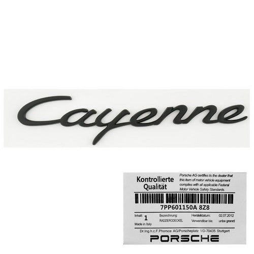 Porsche Cayenne Rear Trunk Emblem in Black for 2011-2017  95855967502