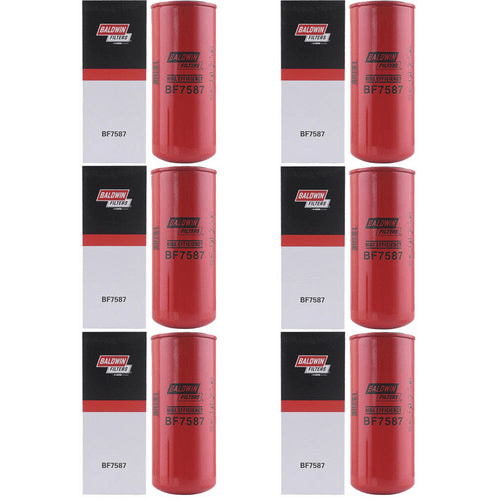 Baldwin BF7587 Fuel Filter for CAT & Cummins Engines - 6 Pack Value Kit