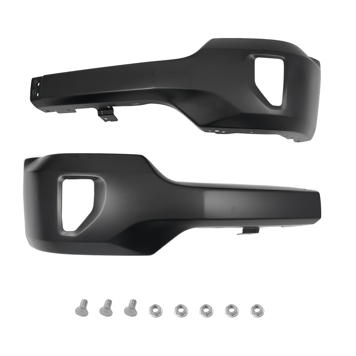Fit For Chevy Silverado 1500 16-18 Black Steel Front Bumper Face Bar w/Fog Holes