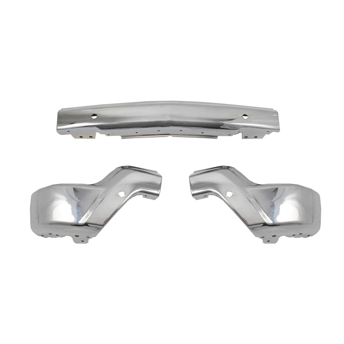 Fit For Chevy Silverado 1500 22-2023 W/Holes Steel Front Bumper Face Bar Chrome