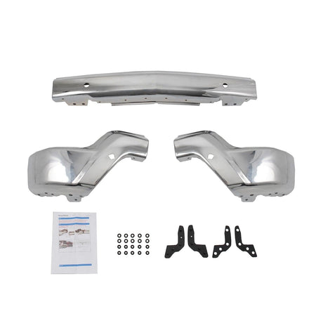 Fit For Chevy Silverado 1500 22-2023 W/Holes Steel Front Bumper Face Bar Chrome