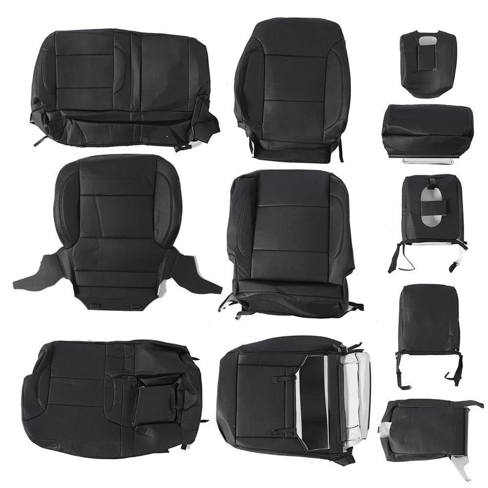 Fit For Chevy Silverado Crew Cab LT WT 2019-21 Vinyl Full Set Seat Covers