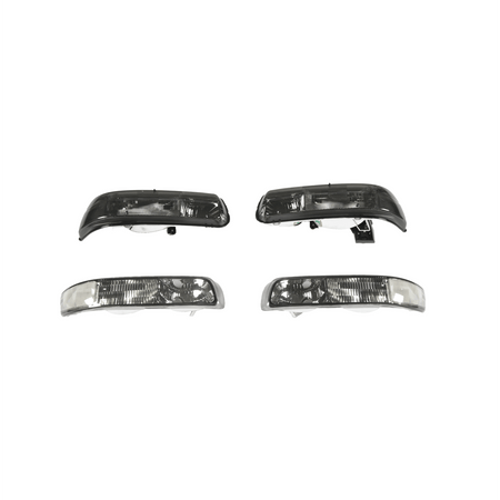 Fit For Chevy Silverado Suburban Tahoe 99-06 4Pcs Headlights Clear Corner Black