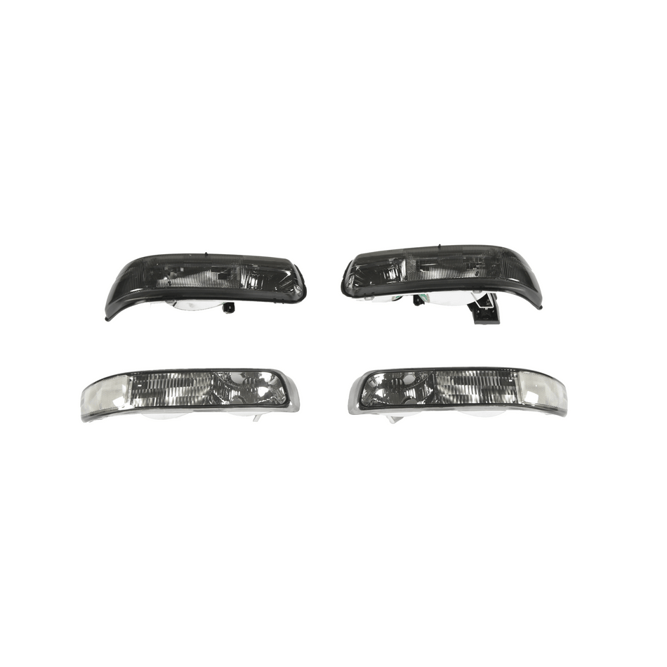 Fit For Chevy Silverado Suburban Tahoe 99-06 4Pcs Headlights Clear Corner Black