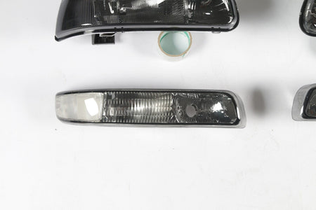 Fit For Chevy Silverado Suburban Tahoe 99-06 4Pcs Headlights Clear Corner Black