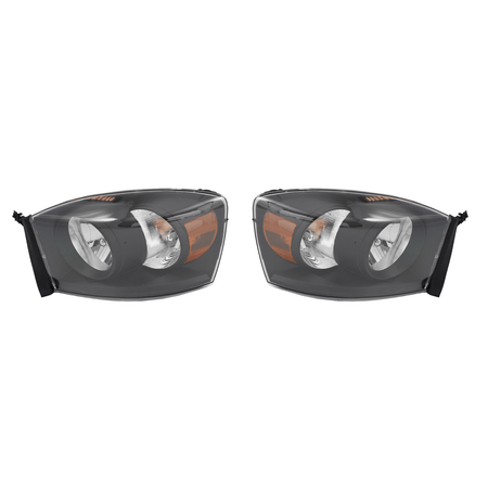 Fit For Dodge Ram 1500 2006-2008/Ram 2500 3500 2006-2009 Black Housing Headlight