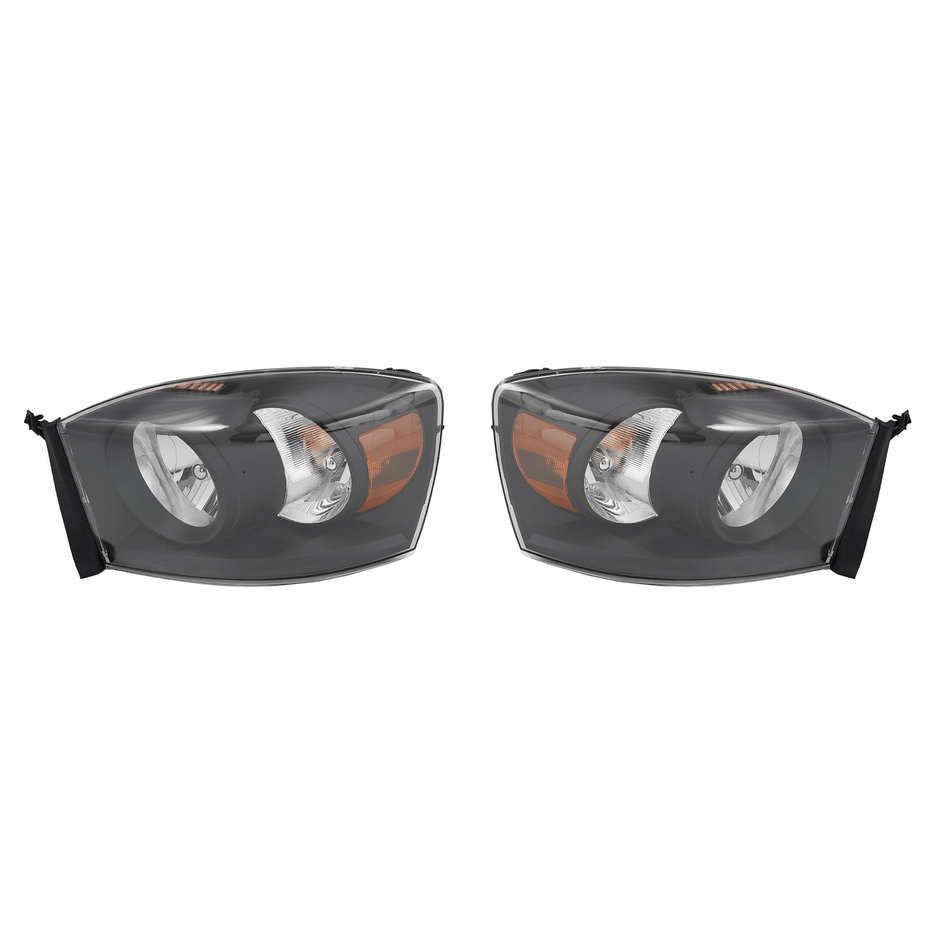 Fit For Dodge Ram 1500 2006-2008/Ram 2500 3500 2006-2009 Black Housing Headlight