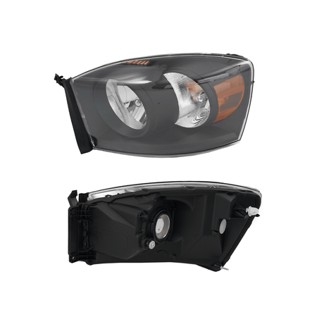 Fit For Dodge Ram 1500 2006-2008/Ram 2500 3500 2006-2009 Black Housing Headlight