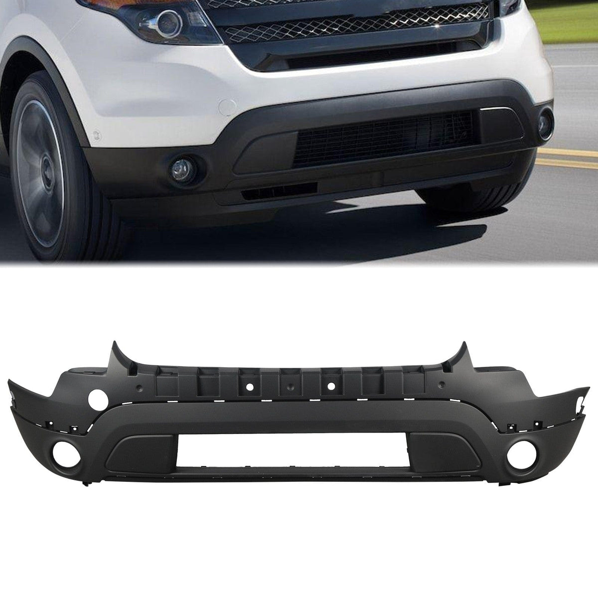 Fit for Ford Explorer 2011 2012 13 14 15 Front Lower Bumper Cover Fascia w/ Fog