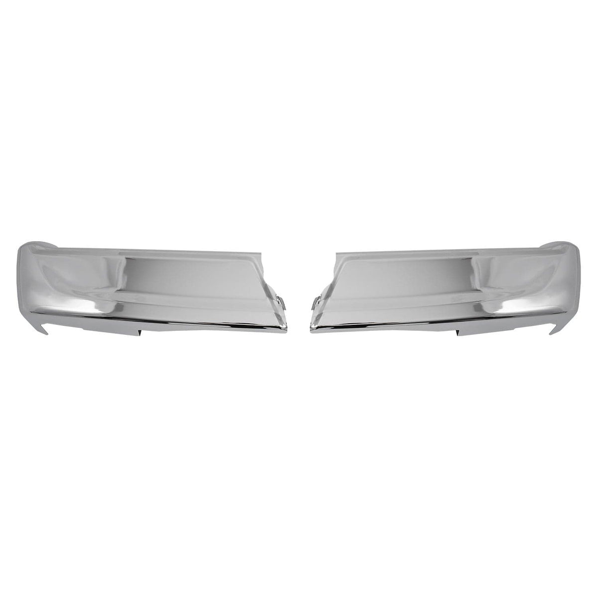 Fit For Ford F-150 21-24 Chrome Steel Rear Bumper End Cap w/o Sensor Holes