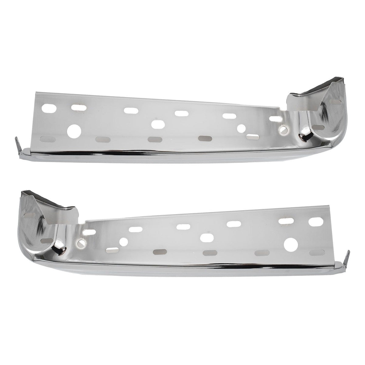 Fit For Ford F-150 21-24 Chrome Steel Rear Bumper End Cap w/o Sensor Holes