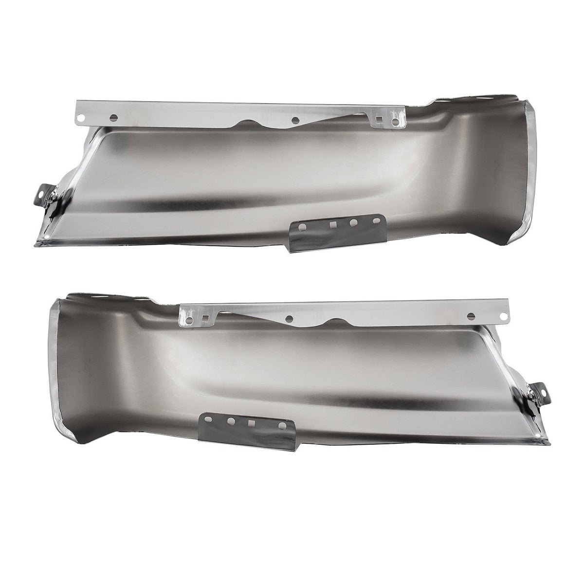 Fit For Ford F-150 21-24 Chrome Steel Rear Bumper End Cap w/o Sensor Holes