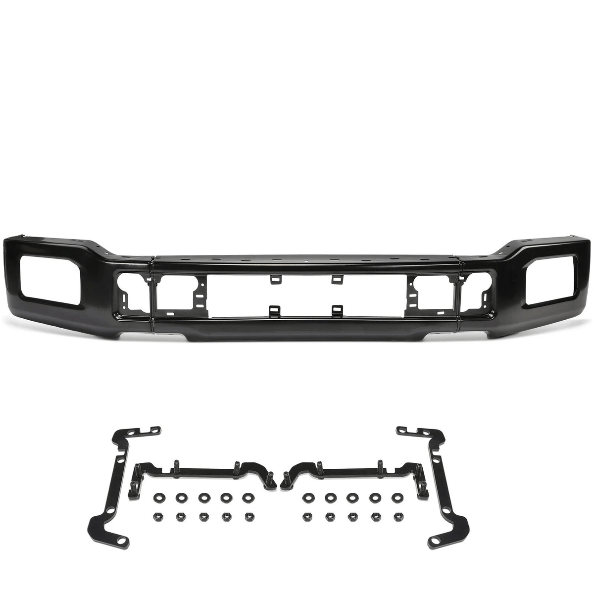Fit For Ford F-150 F150 2018-2020 Black Steel Front Bumper Face Bar W/ Fog Hole