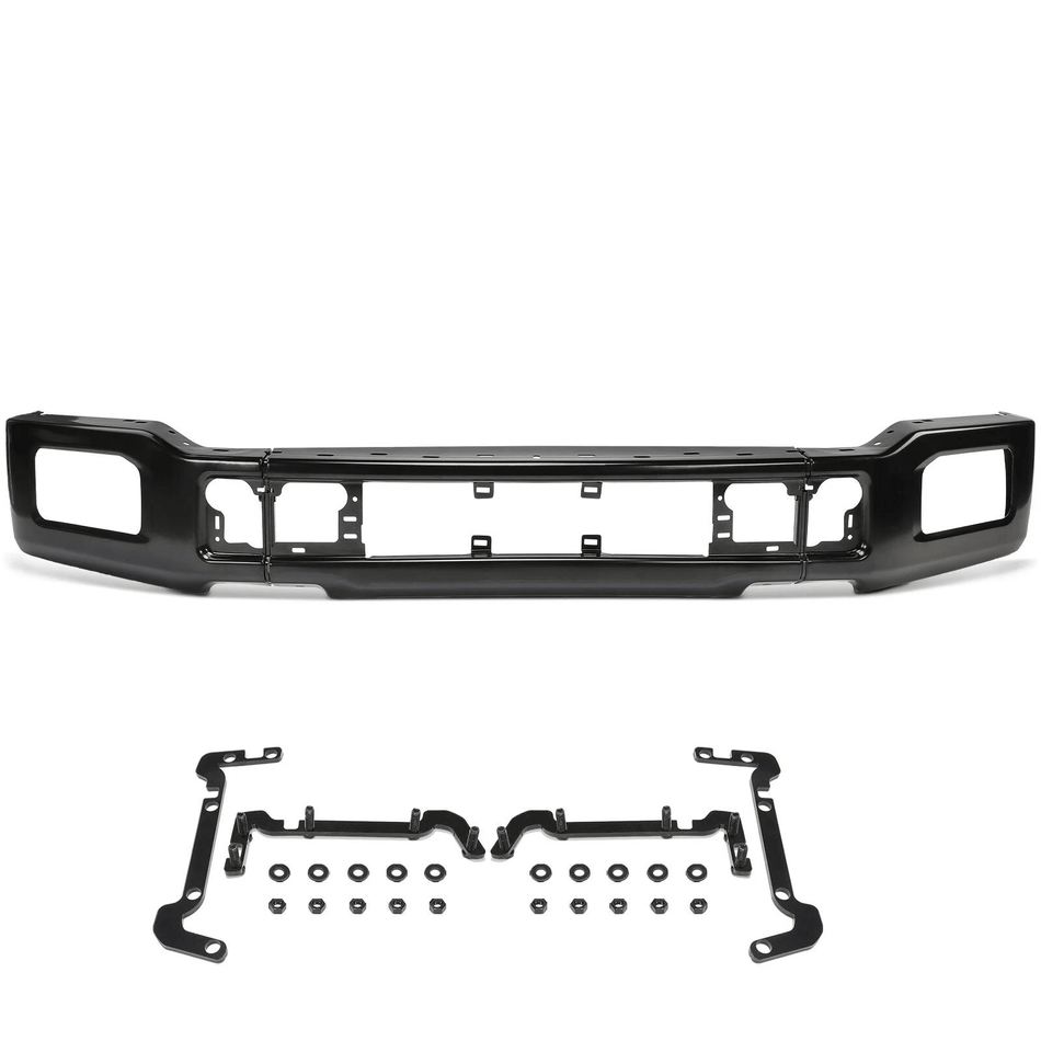 Fit For Ford F-150 F150 2018-2020 Black Steel Front Bumper Face Bar W/ Fog Hole