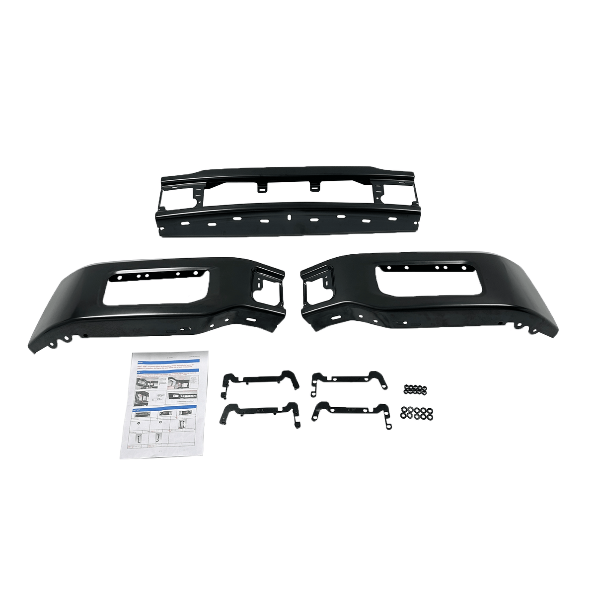 Fit For Ford F-150 F150 2018-2020 Black Steel Front Bumper Face Bar W/ Fog Hole