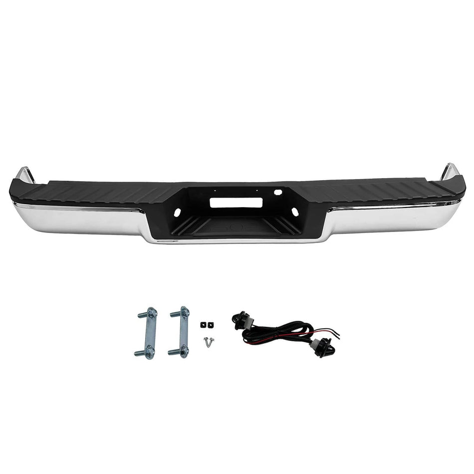 Fit For Ford F150 2006-08 Complete Rear Steel Bumper Chrome W/o Park Assist hole