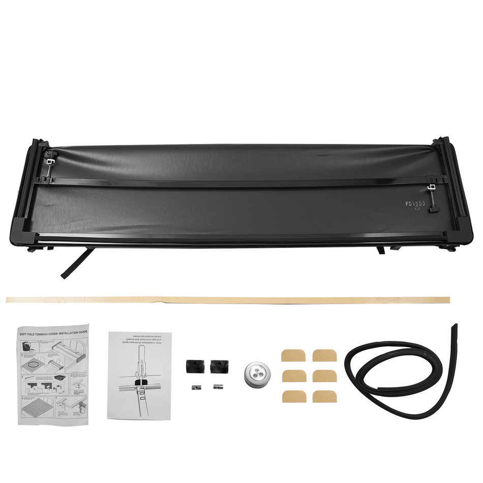 Fit for Ford F150 2015-2025 Extra Short Bed 5'5" Soft 4 fold tonneau cover