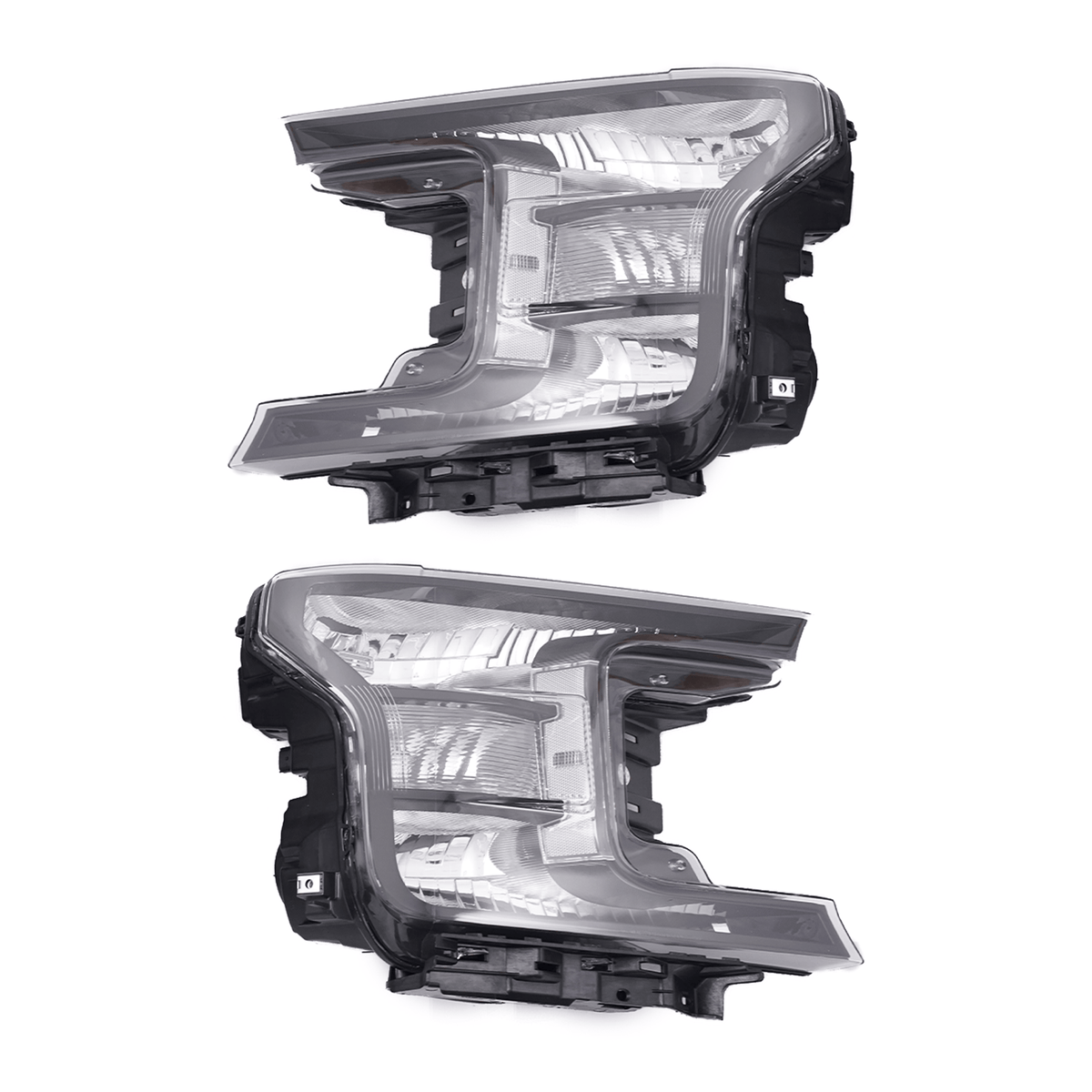 Fit FOR FORD F150 PICKUP TRUCK 2018-2020 PAIR HEADLIGHT LAMPS BLACK CLEAR