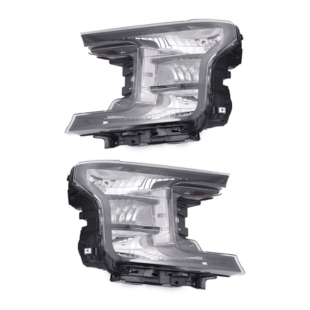 Fit FOR FORD F150 PICKUP TRUCK 2018-2020 PAIR HEADLIGHT LAMPS BLACK CLEAR