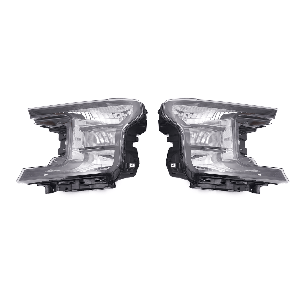 Fit FOR FORD F150 PICKUP TRUCK 2018-2020 PAIR HEADLIGHT LAMPS BLACK CLEAR