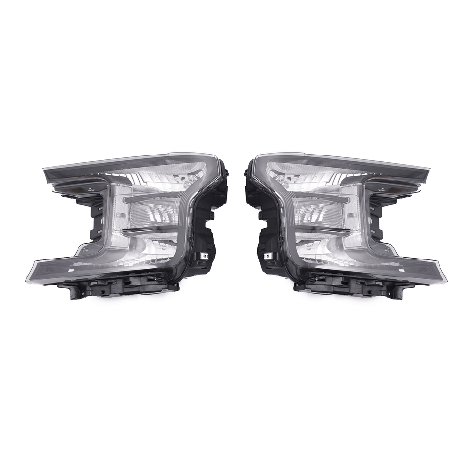 Fit FOR FORD F150 PICKUP TRUCK 2018-2020 PAIR HEADLIGHT LAMPS BLACK CLEAR