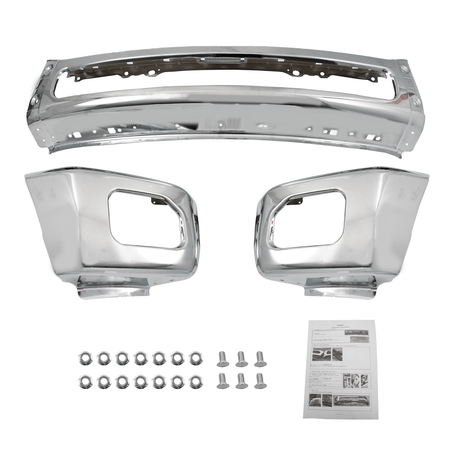Fit For Ford F250 F350 Super Duty 11-16 Chrome Front Bumper Face Bar w/ Fog Hole