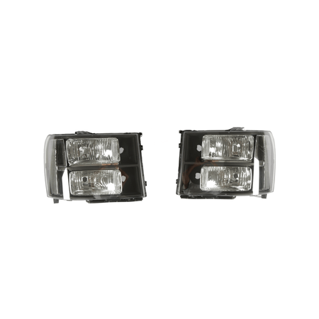Fit For GMC Sierra 1500 2500HD 3500HD 07-14 Black Clear Headlights Lamps LH RH